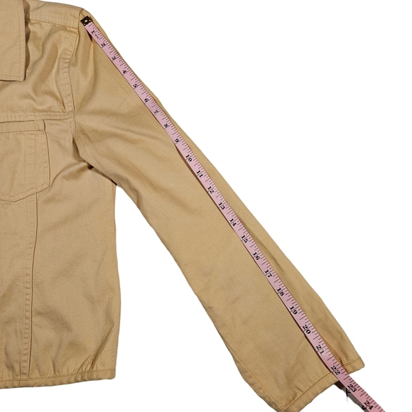 Christopher & Banks Button Up Long Sleeve Jean Jacket, Light Yellow, Small - Picture 15 of 15